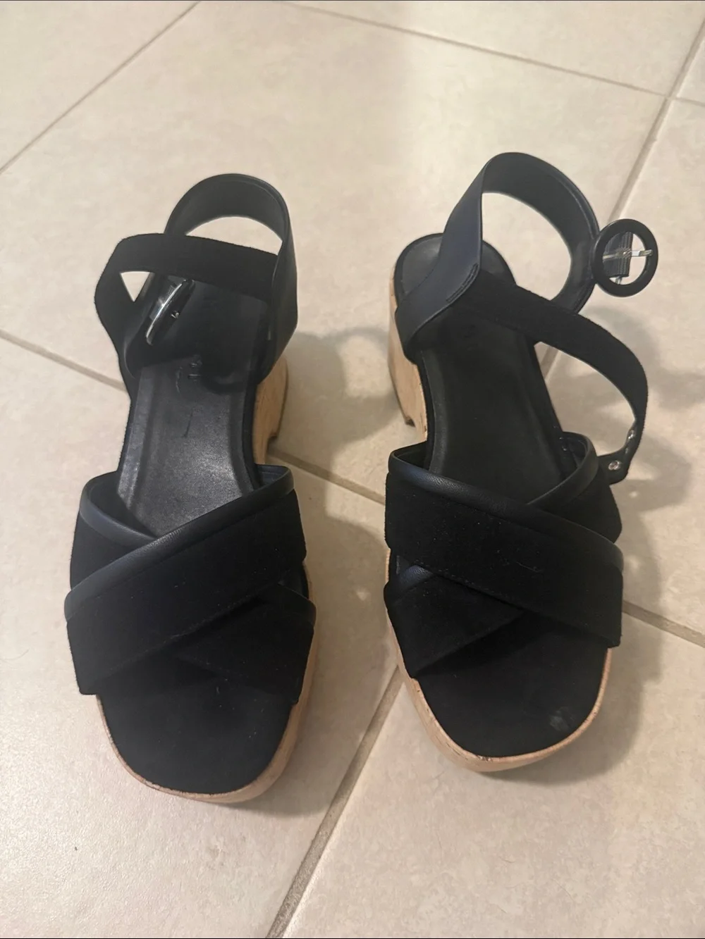 M.Gemi Cork Platform Shoes - size 38 (8.5)